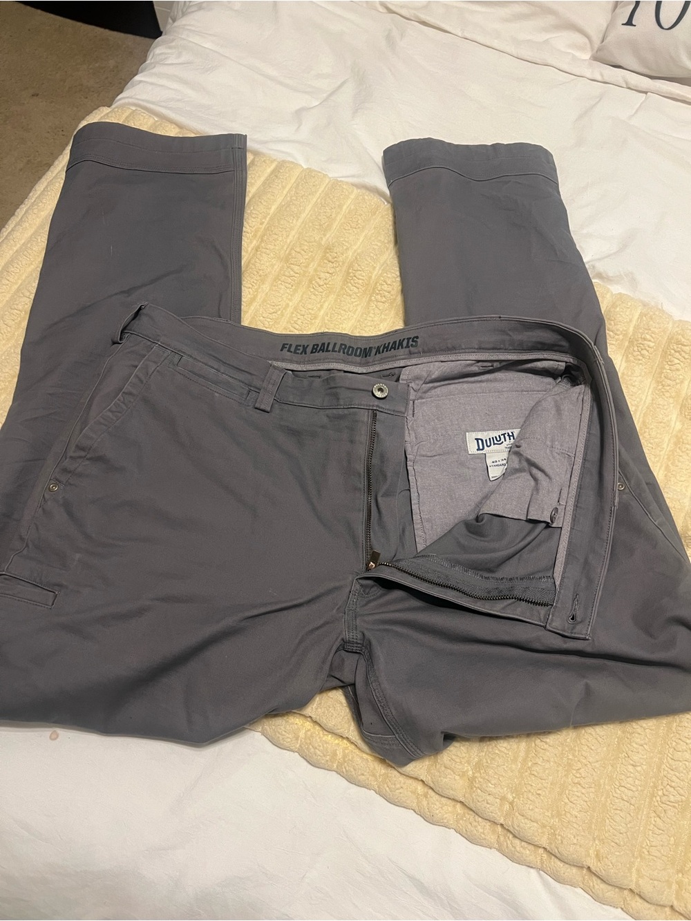 Duluth Trading Co Gray Flex Ballroom Khakis